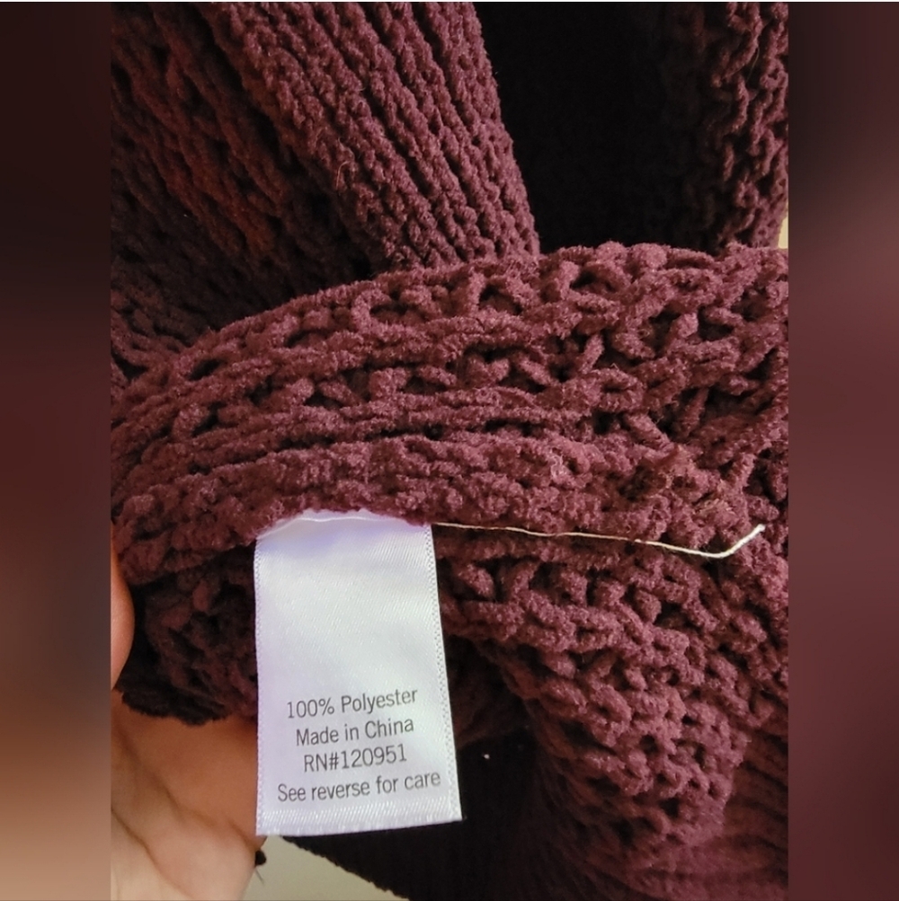 SO Women's Burgandy Soft Cardigan Sweater - Picture 4 of 5